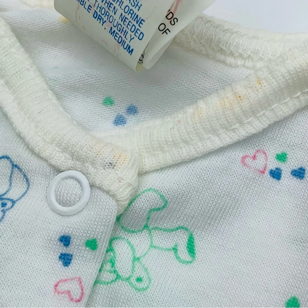 Vintage 1989 Campbell Kids Teddy Bears Footie Pajamas Small to 11lbs